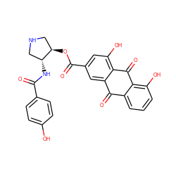 O=C(N[C@@H]1CNC[C@H]1OC(=O)c1cc(O)c2c(c1)C(=O)c1cccc(O)c1C2=O)c1ccc(O)cc1 ZINC000013474179