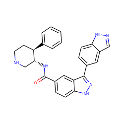 O=C(N[C@@H]1CNCC[C@H]1c1ccccc1)c1ccc2[nH]nc(-c3ccc4[nH]ncc4c3)c2c1 ZINC000205026946