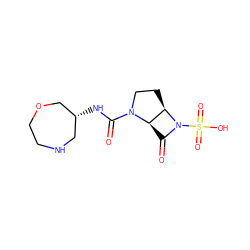 O=C(N[C@@H]1CNCCOC1)N1CC[C@@H]2[C@H]1C(=O)N2S(=O)(=O)O ZINC000045336871