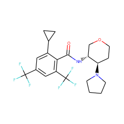 O=C(N[C@@H]1COCC[C@H]1N1CCCC1)c1c(C2CC2)cc(C(F)(F)F)cc1C(F)(F)F ZINC000072318445