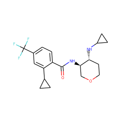 O=C(N[C@@H]1COCC[C@H]1NC1CC1)c1ccc(C(F)(F)F)cc1C1CC1 ZINC000118616941