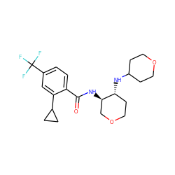 O=C(N[C@@H]1COCC[C@H]1NC1CCOCC1)c1ccc(C(F)(F)F)cc1C1CC1 ZINC000118620295