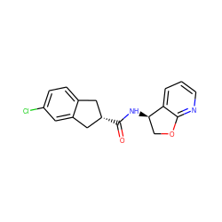 O=C(N[C@@H]1COc2ncccc21)[C@H]1Cc2ccc(Cl)cc2C1 ZINC000144943300