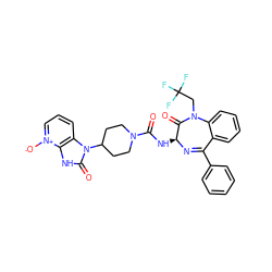 O=C(N[C@@H]1N=C(c2ccccc2)c2ccccc2N(CC(F)(F)F)C1=O)N1CCC(n2c(=O)[nH]c3c2ccc[n+]3[O-])CC1 ZINC000036177835