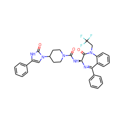 O=C(N[C@@H]1N=C(c2ccccc2)c2ccccc2N(CC(F)(F)F)C1=O)N1CCC(n2cc(-c3ccccc3)[nH]c2=O)CC1 ZINC000036177816