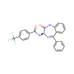 O=C(N[C@@H]1N=C(c2ccccc2)c2ccccc2NC1=O)c1ccc(C(F)(F)F)cc1 ZINC000013601634