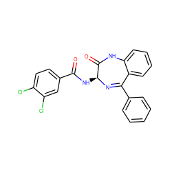 O=C(N[C@@H]1N=C(c2ccccc2)c2ccccc2NC1=O)c1ccc(Cl)c(Cl)c1 ZINC000013601613