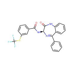 O=C(N[C@@H]1N=C(c2ccccc2)c2ccccc2NC1=O)c1cccc(SC(F)(F)F)c1 ZINC000013601631