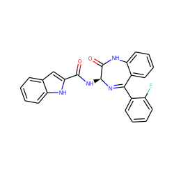 O=C(N[C@@H]1N=C(c2ccccc2F)c2ccccc2NC1=O)c1cc2ccccc2[nH]1 ZINC000013601702
