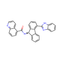 O=C(N[C@@H]1c2ccccc2-c2c(-c3nc4ccccc4[nH]3)cccc21)c1cccc2ncccc12 ZINC000073141790