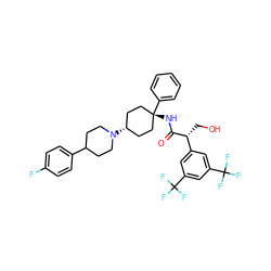 O=C(N[C@]1(c2ccccc2)CC[C@@H](N2CCC(c3ccc(F)cc3)CC2)CC1)[C@H](CO)c1cc(C(F)(F)F)cc(C(F)(F)F)c1 ZINC000253632554