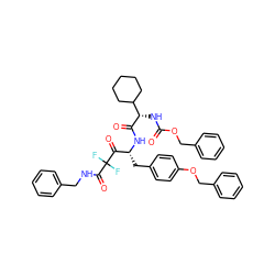 O=C(N[C@H](C(=O)N[C@H](Cc1ccc(OCc2ccccc2)cc1)C(=O)C(F)(F)C(=O)NCc1ccccc1)C1CCCCC1)OCc1ccccc1 ZINC000026498667