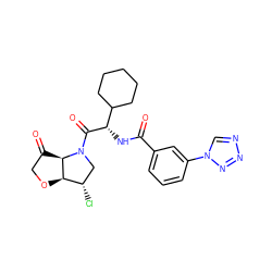 O=C(N[C@H](C(=O)N1C[C@H](Cl)[C@H]2OCC(=O)[C@H]21)C1CCCCC1)c1cccc(-n2cnnn2)c1 ZINC000043207367