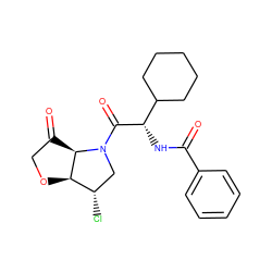 O=C(N[C@H](C(=O)N1C[C@H](Cl)[C@H]2OCC(=O)[C@H]21)C1CCCCC1)c1ccccc1 ZINC000043207366