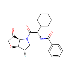 O=C(N[C@H](C(=O)N1C[C@H](F)[C@H]2OCC(=O)[C@H]21)C1CCCCC1)c1ccccc1 ZINC000096174258