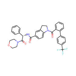 O=C(N[C@H](C(=O)N1CCOCC1)c1ccccc1)c1ccc2c(c1)CCN2C(=O)c1ccccc1-c1ccc(C(F)(F)F)cc1 ZINC000036184485