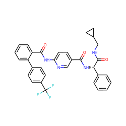 O=C(N[C@H](C(=O)NCC1CC1)c1ccccc1)c1ccc(NC(=O)c2ccccc2-c2ccc(C(F)(F)F)cc2)nc1 ZINC000036184512