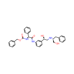 O=C(N[C@H](C(=O)Nc1cccc([C@@H](O)CN[C@H](CO)Cc2ccccc2)c1)c1ccccc1)OCc1ccccc1 ZINC000103288716