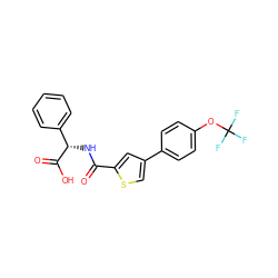 O=C(N[C@H](C(=O)O)c1ccccc1)c1cc(-c2ccc(OC(F)(F)F)cc2)cs1 ZINC000006744023