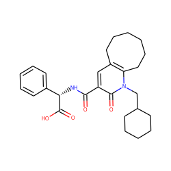 O=C(N[C@H](C(=O)O)c1ccccc1)c1cc2c(n(CC3CCCCC3)c1=O)CCCCCC2 ZINC000084634757