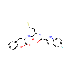 O=C(N[C@H](CCS)C(=O)N[C@H](Cc1ccccc1)C(=O)O)c1cc2cc(F)ccc2[nH]1 ZINC000036185356