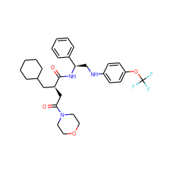 O=C(N[C@H](CNc1ccc(OC(F)(F)F)cc1)c1ccccc1)[C@@H](CC(=O)N1CCOCC1)CC1CCCCC1 ZINC000014971699