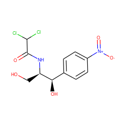 O=C(N[C@H](CO)[C@H](O)c1ccc([N+](=O)[O-])cc1)C(Cl)Cl ZINC000000113382