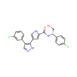 O=C(N[C@H](CO)c1ccc(Cl)cc1)c1cc(-c2[nH]ncc2-c2cccc(Cl)c2)c[nH]1 ZINC000014959228