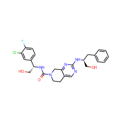 O=C(N[C@H](CO)c1ccc(F)c(Cl)c1)N1CCc2cnc(N[C@H](CO)Cc3ccccc3)nc2C1 ZINC001772654706