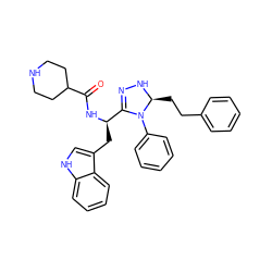 O=C(N[C@H](Cc1c[nH]c2ccccc12)C1=NN[C@@H](CCc2ccccc2)N1c1ccccc1)C1CCNCC1 ZINC000028870730