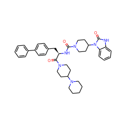 O=C(N[C@H](Cc1ccc(-c2ccccc2)cc1)C(=O)N1CCC(N2CCCCC2)CC1)N1CCC(n2c(=O)[nH]c3ccccc32)CC1 ZINC000084690692