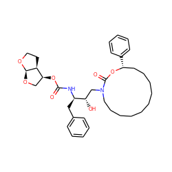 O=C(N[C@H](Cc1ccccc1)[C@@H](O)CN1CCCCCCCCCC[C@@H](c2ccccc2)OC1=O)O[C@H]1CO[C@H]2OCC[C@@H]12 ZINC000026158819