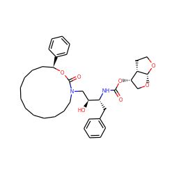 O=C(N[C@H](Cc1ccccc1)[C@@H](O)CN1CCCCCCCCCCC[C@@H](c2ccccc2)OC1=O)O[C@H]1CO[C@H]2OCC[C@@H]12 ZINC000026153382