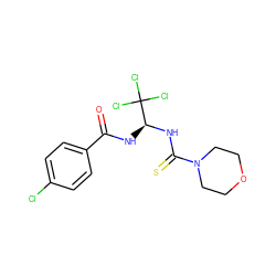 O=C(N[C@H](NC(=S)N1CCOCC1)C(Cl)(Cl)Cl)c1ccc(Cl)cc1 ZINC000001170462