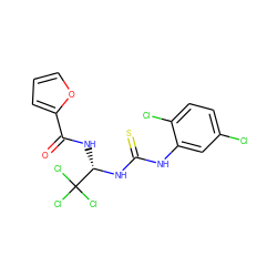 O=C(N[C@H](NC(=S)Nc1cc(Cl)ccc1Cl)C(Cl)(Cl)Cl)c1ccco1 ZINC000000836670