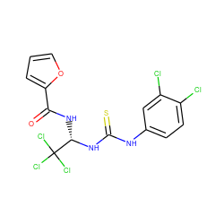 O=C(N[C@H](NC(=S)Nc1ccc(Cl)c(Cl)c1)C(Cl)(Cl)Cl)c1ccco1 ZINC000000855850