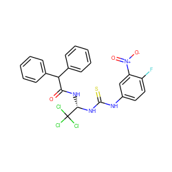 O=C(N[C@H](NC(=S)Nc1ccc(F)c([N+](=O)[O-])c1)C(Cl)(Cl)Cl)C(c1ccccc1)c1ccccc1 ZINC000016052819