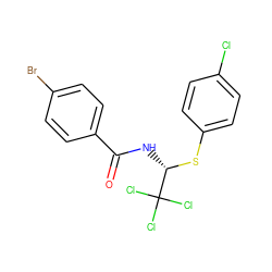 O=C(N[C@H](Sc1ccc(Cl)cc1)C(Cl)(Cl)Cl)c1ccc(Br)cc1 ZINC000003012149