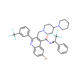 O=C(N[C@H](c1ccccc1)C(F)(F)F)c1c(CN2CCC(N3CCCCC3)CC2)c(-c2cccc(C(F)(F)F)c2)nc2ccc(Br)cc12 ZINC000164935584