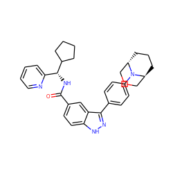 O=C(N[C@H](c1ccccn1)C1CCCC1)c1ccc2[nH]nc(-c3ccc(N4[C@H]5CCC[C@H]4COC5)cc3)c2c1 ZINC000299864658