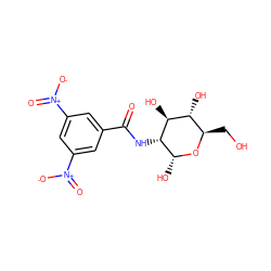 O=C(N[C@H]1[C@@H](O)O[C@H](CO)[C@@H](O)[C@@H]1O)c1cc([N+](=O)[O-])cc([N+](=O)[O-])c1 ZINC000218529655