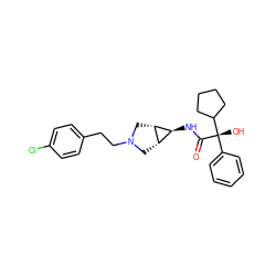 O=C(N[C@H]1[C@@H]2CN(CCc3ccc(Cl)cc3)C[C@@H]21)[C@@](O)(c1ccccc1)C1CCCC1 ZINC000101118423