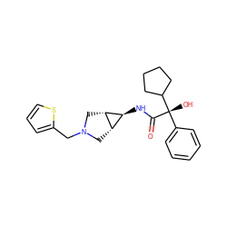 O=C(N[C@H]1[C@@H]2CN(Cc3cccs3)C[C@@H]21)[C@@](O)(c1ccccc1)C1CCCC1 ZINC000101118659