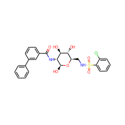 O=C(N[C@H]1[C@H](O)O[C@H](CNS(=O)(=O)c2ccccc2Cl)[C@@H](O)[C@@H]1O)c1cccc(-c2ccccc2)c1 ZINC000653905736