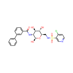 O=C(N[C@H]1[C@H](O)O[C@H](CNS(=O)(=O)c2cnccc2Cl)[C@@H](O)[C@@H]1O)c1cccc(-c2ccccc2)c1 ZINC000653894814