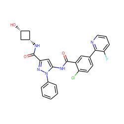 O=C(N[C@H]1C[C@@H](O)C1)c1cc(NC(=O)c2cc(-c3ncccc3F)ccc2Cl)n(-c2ccccc2)n1 ZINC001772621899