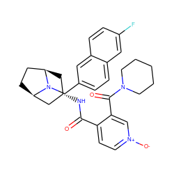 O=C(N[C@H]1C[C@@H]2CC[C@H](C1)N2Cc1ccc2cc(F)ccc2c1)c1cc[n+]([O-])cc1C(=O)N1CCCCC1 ZINC000103234003