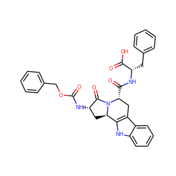 O=C(N[C@H]1C[C@@H]2c3[nH]c4ccccc4c3C[C@@H](C(=O)N[C@@H](Cc3ccccc3)C(=O)O)N2C1=O)OCc1ccccc1 ZINC000036310712