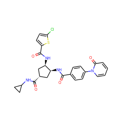 O=C(N[C@H]1C[C@H](C(=O)NC2CC2)C[C@H]1NC(=O)c1ccc(Cl)s1)c1ccc(-n2ccccc2=O)cc1 ZINC000028826186