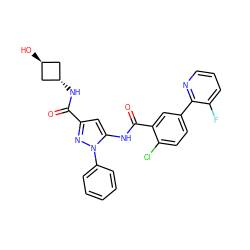 O=C(N[C@H]1C[C@H](O)C1)c1cc(NC(=O)c2cc(-c3ncccc3F)ccc2Cl)n(-c2ccccc2)n1 ZINC001772588624